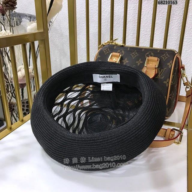 Chanel女士帽子 香奈兒新款波紋設計百搭貝雷帽  mm1408